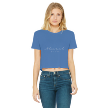 Load image into Gallery viewer, Blessed By Yes Classic Women&#39;s Cropped Raw Edge T-Shirt