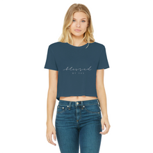 Load image into Gallery viewer, Blessed By Yes Classic Women&#39;s Cropped Raw Edge T-Shirt