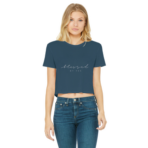 Blessed By Yes Classic Women's Cropped Raw Edge T-Shirt