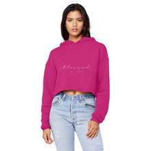 Load image into Gallery viewer, Blessed By Yes Unisex Cropped Raw Edge Boyfriend Hoodie