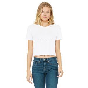 Blessed By Yes Classic Women's Cropped Raw Edge T-Shirt
