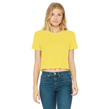 Load image into Gallery viewer, Blessed By Yes Classic Women&#39;s Cropped Raw Edge T-Shirt