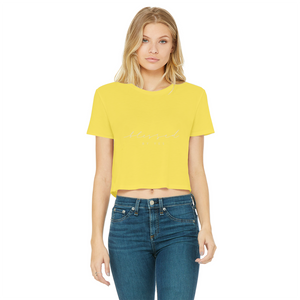 Blessed By Yes Classic Women's Cropped Raw Edge T-Shirt