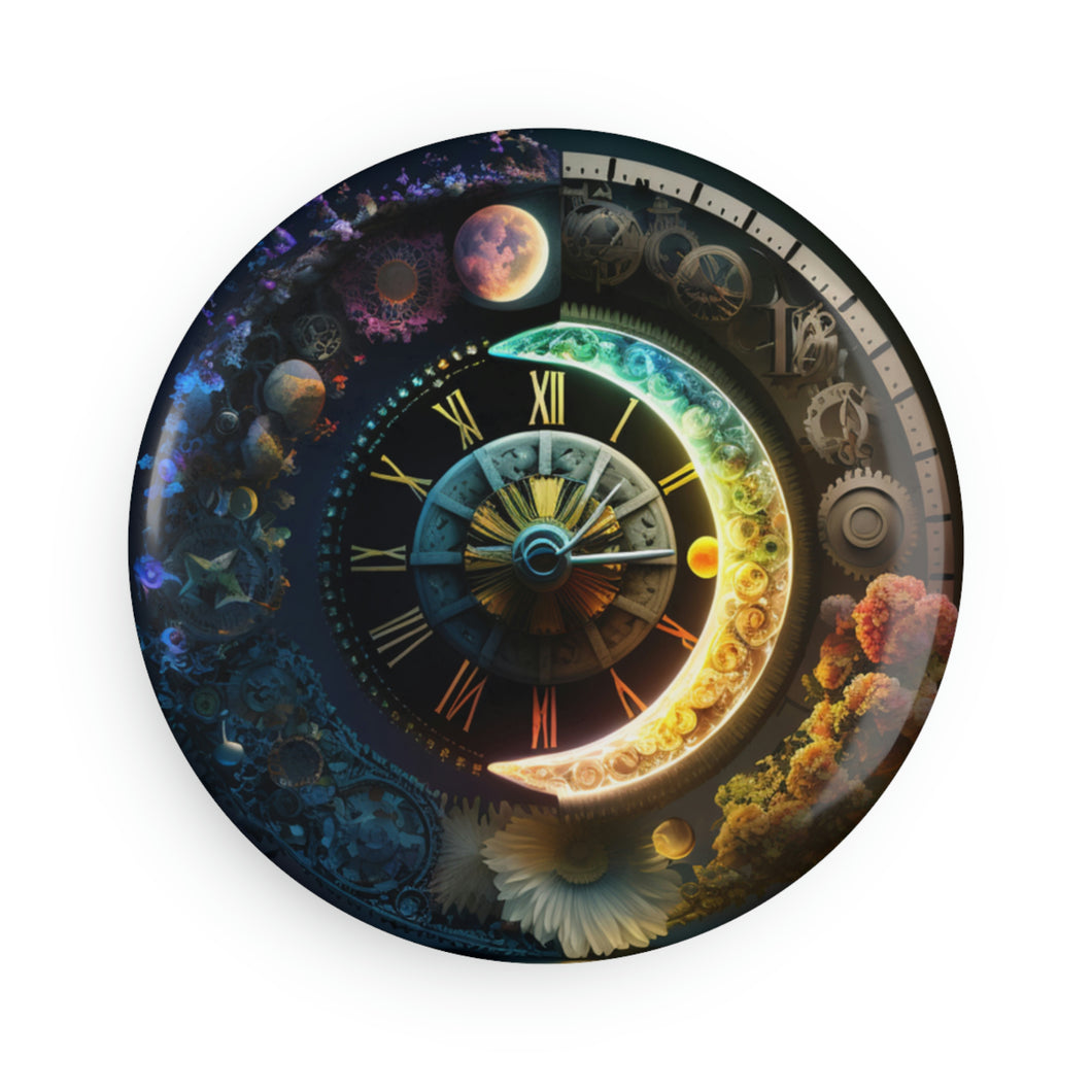 Universal Time Button Magnet, Round (1 & 10 pcs)