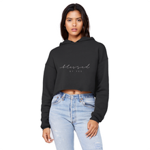 Load image into Gallery viewer, Blessed By Yes Unisex Cropped Raw Edge Boyfriend Hoodie