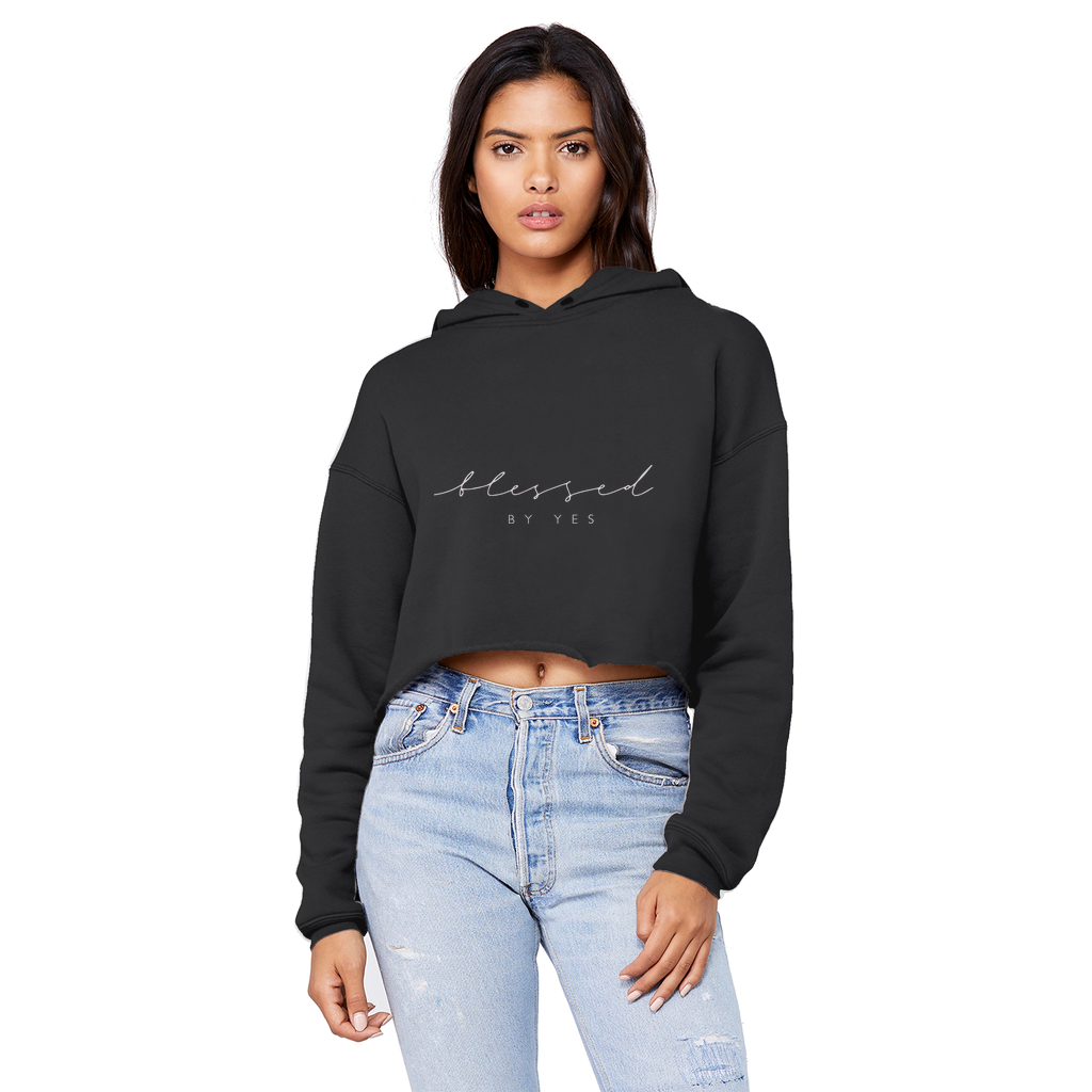 Blessed By Yes Unisex Cropped Raw Edge Boyfriend Hoodie