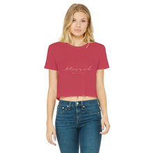 Load image into Gallery viewer, Blessed By Yes Classic Women&#39;s Cropped Raw Edge T-Shirt