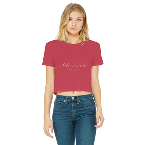 Blessed By Yes Classic Women's Cropped Raw Edge T-Shirt