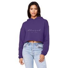 Load image into Gallery viewer, Blessed By Yes Unisex Cropped Raw Edge Boyfriend Hoodie