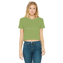 Load image into Gallery viewer, Blessed By Yes Classic Women&#39;s Cropped Raw Edge T-Shirt