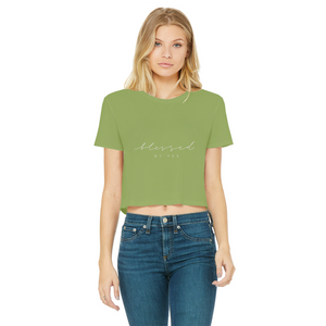 Blessed By Yes Classic Women's Cropped Raw Edge T-Shirt