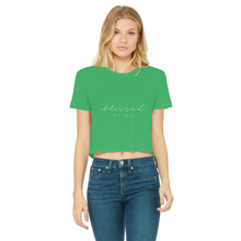 Load image into Gallery viewer, Blessed By Yes Classic Women&#39;s Cropped Raw Edge T-Shirt