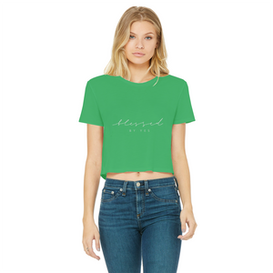 Blessed By Yes Classic Women's Cropped Raw Edge T-Shirt