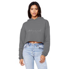 Load image into Gallery viewer, Blessed By Yes Unisex Cropped Raw Edge Boyfriend Hoodie