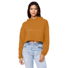 Load image into Gallery viewer, Blessed By Yes Unisex Cropped Raw Edge Boyfriend Hoodie