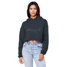 Load image into Gallery viewer, Blessed By Yes Unisex Cropped Raw Edge Boyfriend Hoodie