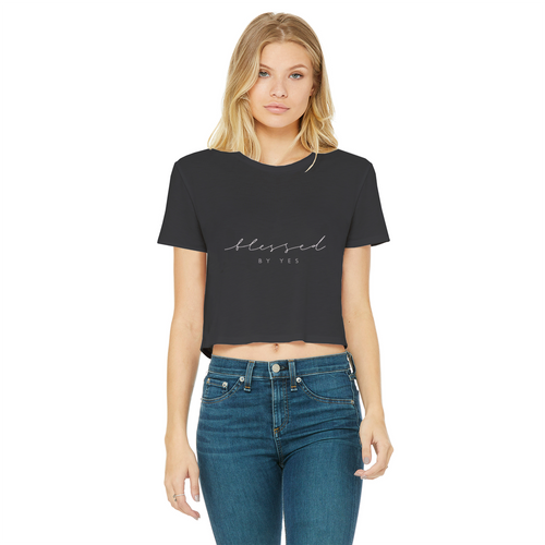 Blessed By Yes Classic Women's Cropped Raw Edge T-Shirt