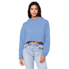 Load image into Gallery viewer, Blessed By Yes Unisex Cropped Raw Edge Boyfriend Hoodie