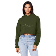 Load image into Gallery viewer, Blessed By Yes Unisex Cropped Raw Edge Boyfriend Hoodie