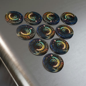 Universal Time Button Magnet, Round (1 & 10 pcs)