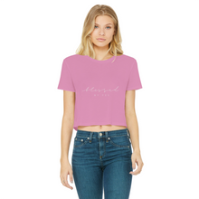 Load image into Gallery viewer, Blessed By Yes Classic Women&#39;s Cropped Raw Edge T-Shirt