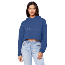 Load image into Gallery viewer, Blessed By Yes Unisex Cropped Raw Edge Boyfriend Hoodie