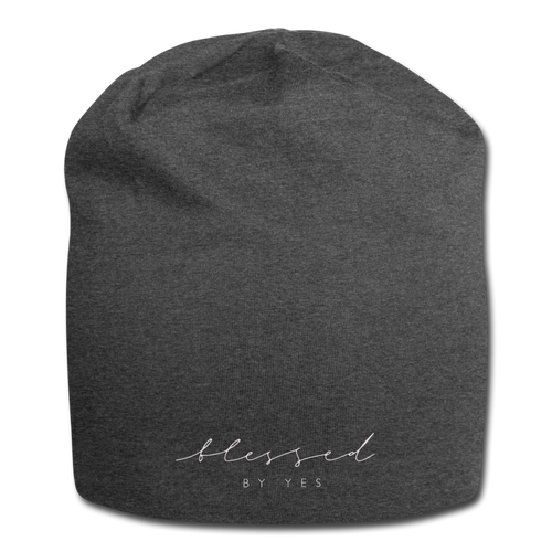 Blessed By Yes Jersey Beanie - charcoal gray